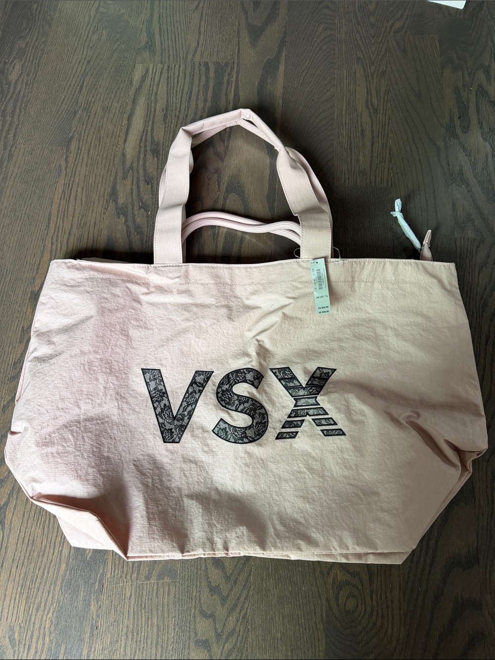 VSX Light Pink Tote with Black Logo